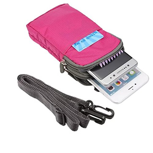 PT Universal Multipurpose Case Pouch Nylon Sporty Smartphone Holster Belt Clip Waist Bag for iPhone X XS XS MAX 8 7 6 Plus Samsung Galaxy S8 S9 Plus S7 Edge Note 8,9 (Pink) - Thumbnail 5