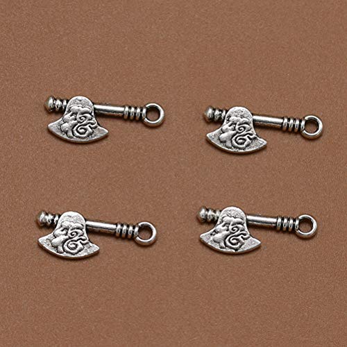 FENICAL 20pcs Cute Charms Axe Shape DIY Handmade Accessories Necklace Pendants Jewelry Making Supplies for Party Favors Decorations (Antique Silver) - Thumbnail 7