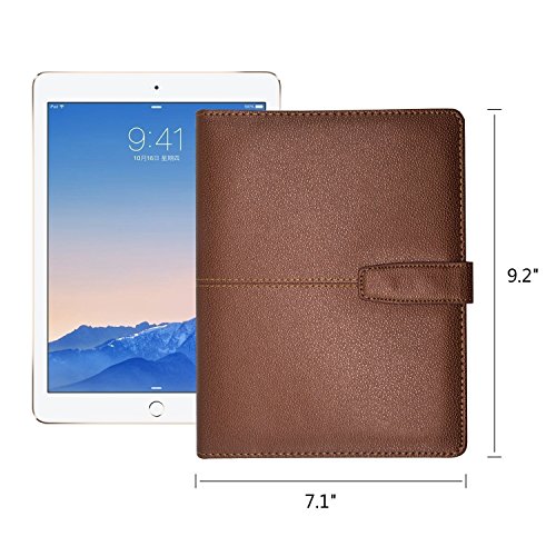 Leather Planner 6 Ring Binder Journal Pu Cover Daily Day Planner Refillable A5 Divider Inserts 2018 2019,lined Undated,164 Lined Beige Pages,8.11x5.5Inches by izBuy (Brown)