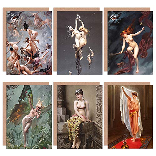 Artery8 Falero Witches Sabbath Beauty Enchantress Butterfly Fine Art Greeting Card Pack of 6