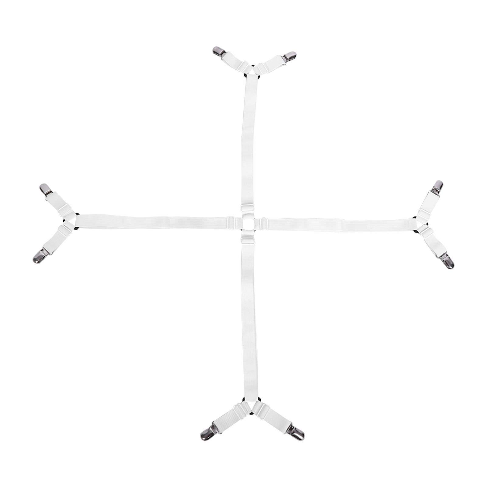 Fdit Bed Sheet Holder Straps High Elastic Band Adjustable Bedding Accessories for Bed Sheets Sofa Cushions Electric Blankets Mattresses Fixing（Nylon）(white)