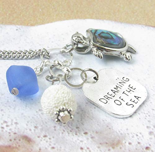 Rear View Mirror Charm Car Accessories Rearview Car Charm, Turtle Car Charm, Sea Glass Car Charm Essential Oil Diffuser - Thumbnail 2