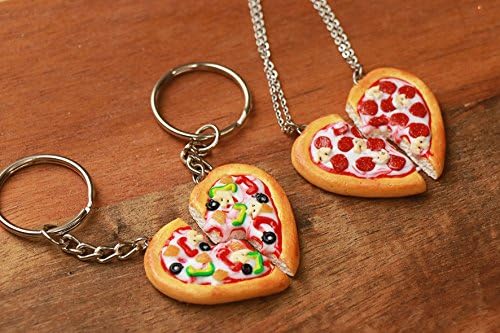 Pizza Friendship necklace - bff jewelry, food jewelry, valentine gift, friendship jewelry, friend necklace, friendship necklaces