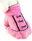 Boomboom Newest Lovely Winter Warm Bowknot Pet Puppy Dog Coat Clothes (M, Pink)