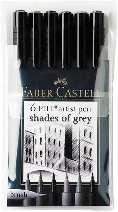 Faber-Castell Pitt Artist Pen Wallet 6 Assorted Tips Black