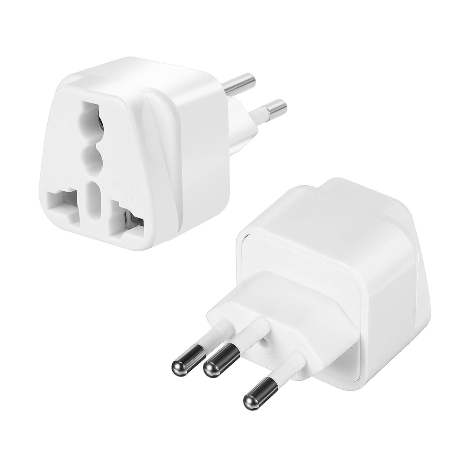 UK to Swiss Plug Adapter, 2 Pack Universal Travel Adapter for Switzerland, European Plug Adaptor (2PCS, White)