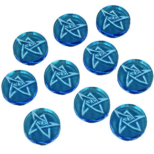 Cthulhu, Elder Symbol Tokens, Fluorescent Blue (10)