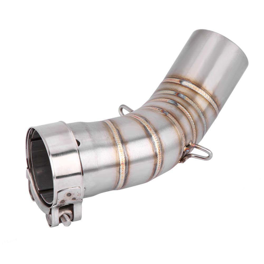 Exhaust Middle Pipe,KIMISS 51mm Motorcycle Exhaust Middle Link Pipe Stainless Steel Motorcycle Mid Pipe Link Connect for Z900 2017-2018