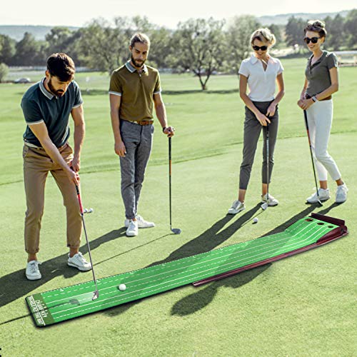 CHAMPKEY PUTTECH Golf Putting Mat True Roll Surface with Non Slip