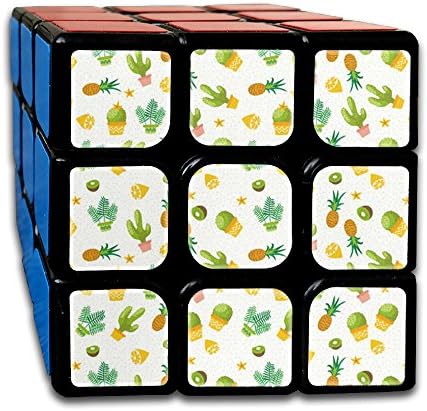 Summer, Fresh Kiwi, Pineapple, Lemon, Cactus, Green Plants The Amazing Smart Cube,3x3x3 Stickerless Rubik's Cube For All Ages.