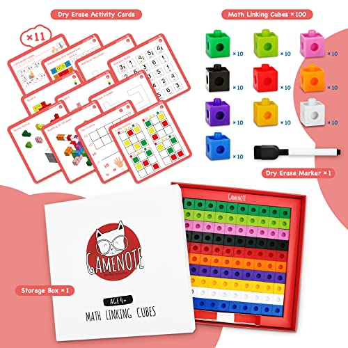 Gamenote Math Cubes Manipulatives with Activity Cards Number Counting