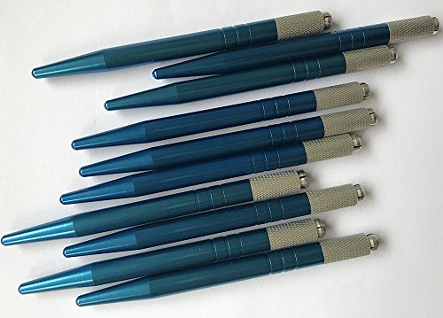 Microblading Pen Blue Color 10pcs Wholesale Permanent Makeup Manual Eyebrow Tattoo Supplies -QMYBrow