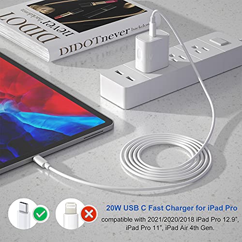 USB C Fast Charger, 20W USBC Power Adapter for iPad Pro 12.9 Gen 5/4/3