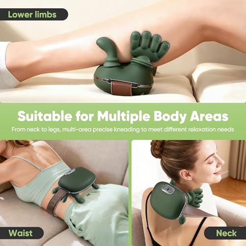 Electric Cervical Massager, 4D Cervical Massager, with Three Kneading Modes and Two Heat Settings to Deeply Release Muscle Tension, Ideal Gift for Dads, Moms and Friends