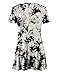 Lock and Love LL WT1066 Womens Scoop Neck Short Sleeve All Over Tie Dye Trapeze Tunic Top XXL WHITE_BLACK
