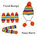 Pet Clothes Sweater Puppy Pet Dog Cat Winter Warm Costume 6Pcs/Set Striped Knitted Cap Socks Scarf S