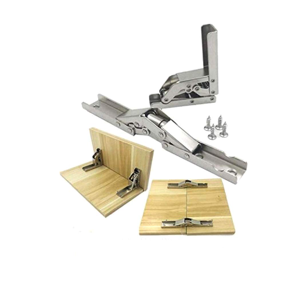 Photo 1 of 2 Pack Hidden Cabinet Door Hinges 180 Degree Wooden Box Hinge Leaf Support Sliding Hinges and Latch Table