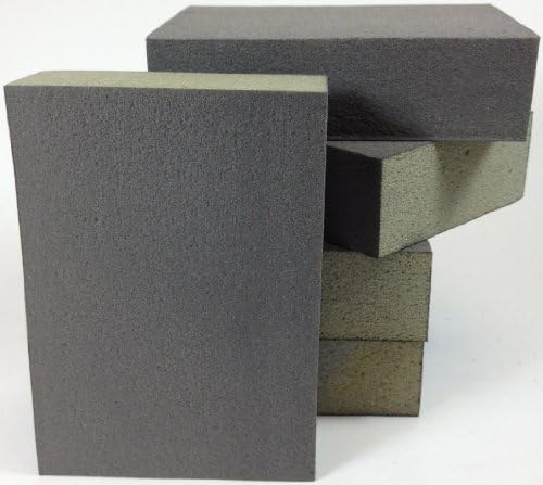 4 Sided Sanding Block, Pack of 5 Foam Blocks, Sponge Pad, Hand Sanding Tool (280 Grit Micro Fine)