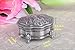 Limlook Decorative Antique Castle/Carriage Engraved Silver Trinket Box Velvet Lined, Ornate Metal Small Jewelry Treasure Box Hinged Lid Footed Standing Keepsake Box (Choose One at Random)