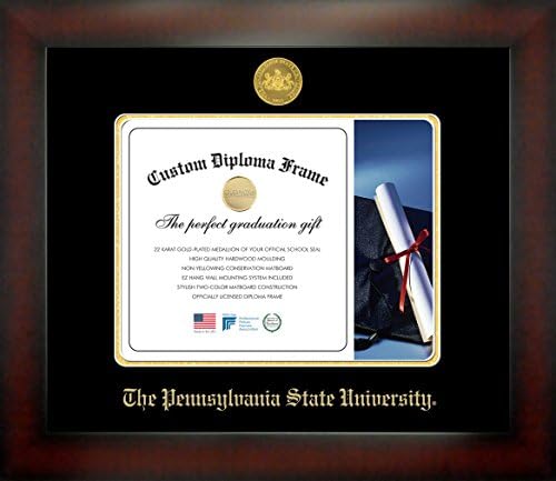 The Pennsylvania State University 8 x 10 Mahogany Finish Infinity Diploma Frame by Celebration Frames