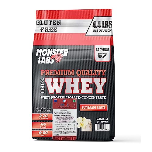 Monster Labs Whey Protein 2kg | 4.4 LBS Vanilla
