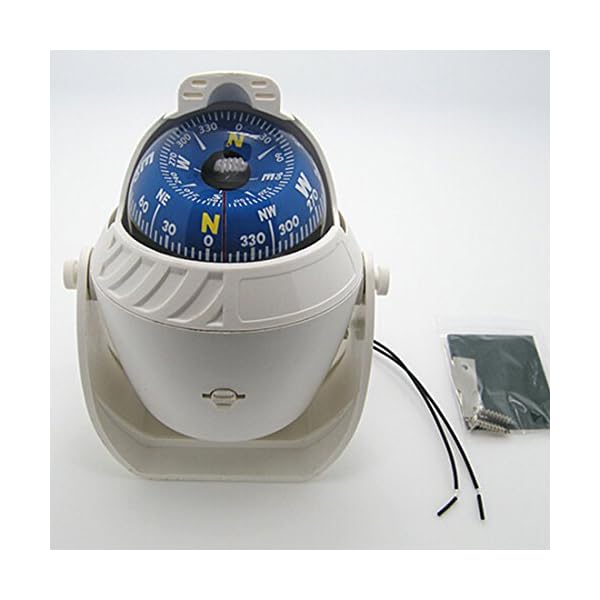 Adjustable-Sea-Illuminated-Pivoting-Marine-Compass-for-Caravan-Truck-Boat-White