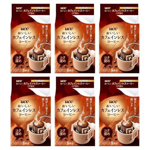 UCC おいしいカフェインレスコーヒー ドリップコーヒー コク深め 8P ×6杯 【デカフェ】【ノンカフェイン】商品画像
