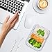 Prep Naturals Glass Meal Prep Containers Glass 2 Compartment (3 Pack) - Glass Food Storage Containers - Glass Storage Containers with Lids - Divided Glass Lunch Containers Food Container 24 Ounce