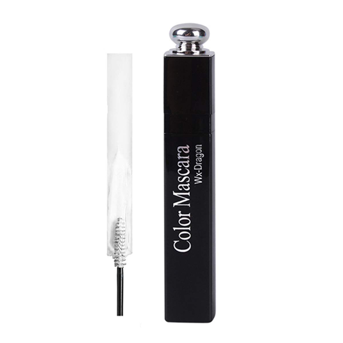 FantasyDay Rainbow Colorful Mascara Waterproof Color Mascara Colorful Eyelash Makeup 3D Fiber Lash Mascara Volume Eye lash Lengthening Gel Perfect Gift for Girls Kids Women, Pure White, 0.25 Ounce