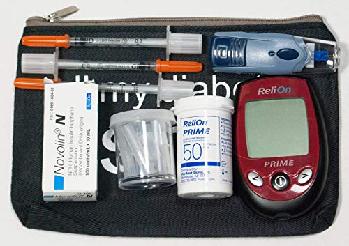 All My Diabetes Stuff Small Supplies Carrying Case Bag (approx. 4.75in x 7in)