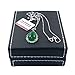 Silver Necklace Green Teardrop Pendant with Box Chain Christmas Gift (Teardrop ,18inch)