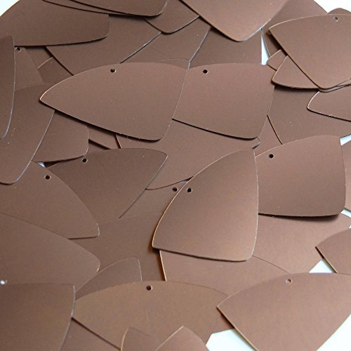 Sequin Bronze Brown Matte Silk Frost Fishscale Fin 1.5 inch Couture Loose Paillettes. Made in USA.