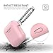 AhaStyle Upgrade Silicone Case Protective Cover [Front LED Visible] Compatible with Apple AirPods 2 & 1 (Pink)