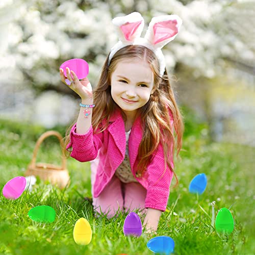 DULEFUN Pack Prefilled Easter Eggs with Bracelets Rings Inside