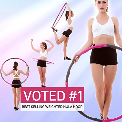 image for Rioa Fitness Exercise Hula Hoop 2 Pound Weighted Hula Hoop Perfect for