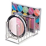 mDesign Cosmetic Palette Organizer for Vanity Cabinet to Hold Makeup, Beauty Products - Clear/Satin