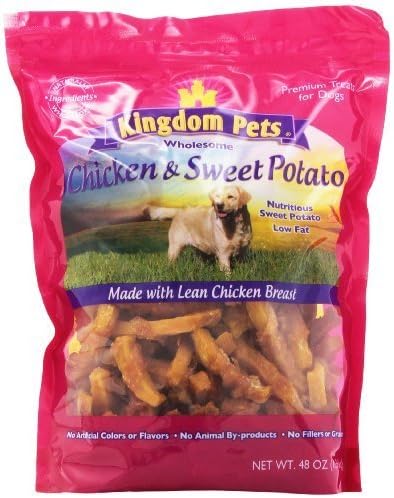 Kingdom Pets Premium Dog Treats, Chicken & Sweet Potato Jerky Twists, 48-Ounce Bag by GlobalinxPet LLC