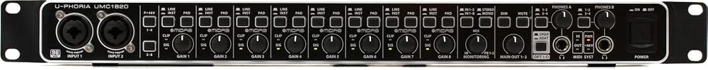 Behringer U-PHORIA UMC1820 USB Audio Interface MIDAS Preamps 18x20 I/O