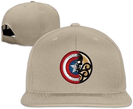 Captain American And Shield Combine Logo Baseball Cap Flat Brim Snapbacks