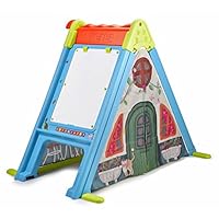 Feber 800011400 Play and Fold Activity House 3 in 1 - Playset - Easy to Store - Indoor and Outdoor, Multicolor