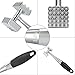 SoftWorks Sided Textured Aluminum Meat Tenderizer &Professional (LUFU) Meat Tenderizer, Dual-Sided Heavy Meat tenderizing Hammer, Easy-to-Clean with Slip-Proof Silicone Handle.