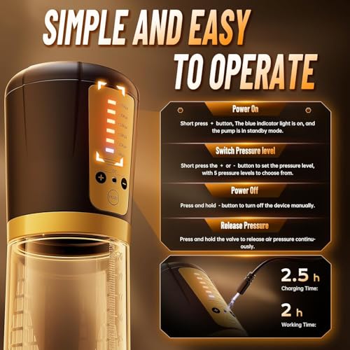 Men's Growth Pump with Strong Suction Vacuum Pump with ED Screen Powerful photo 8