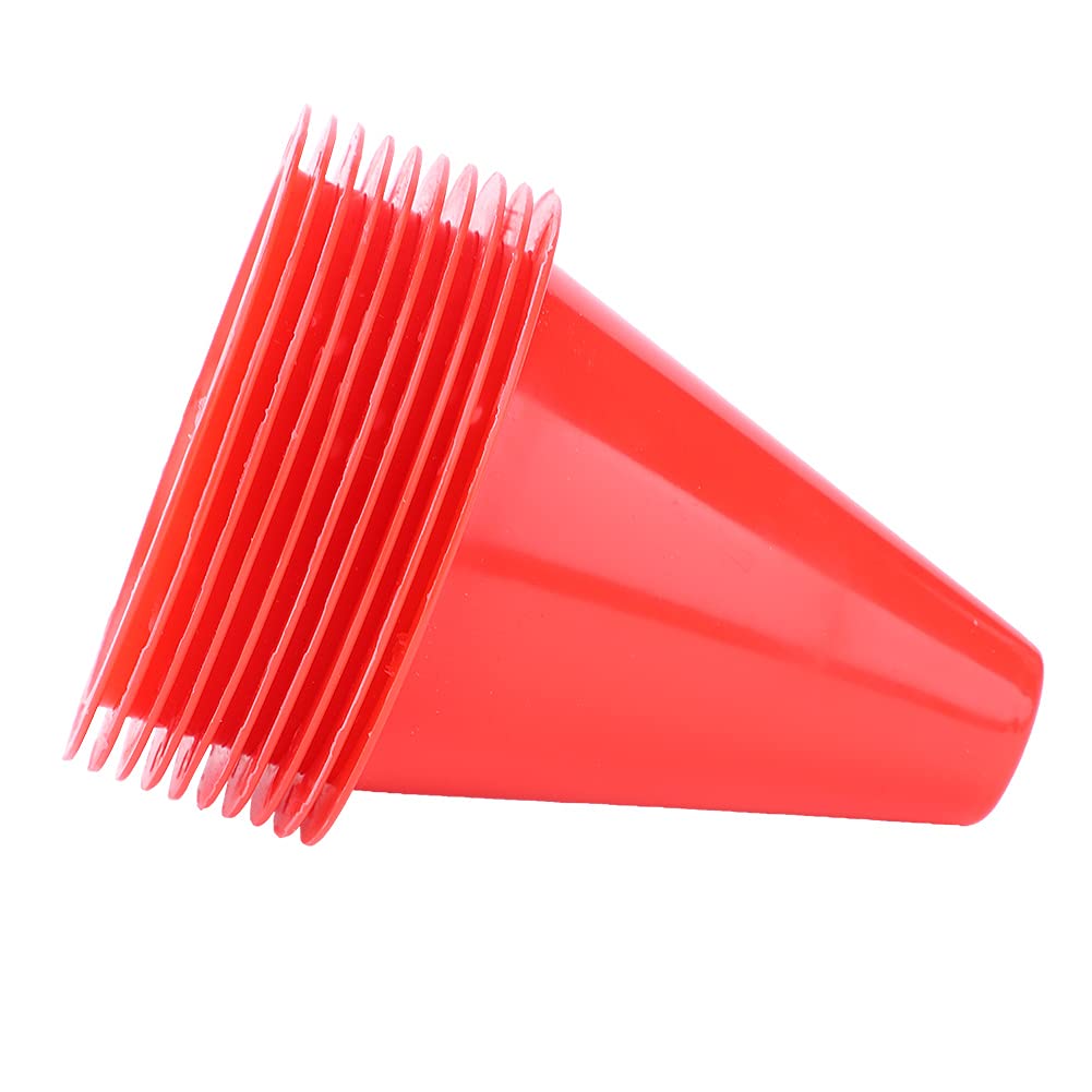 Alomejor 10pcs Soccer Markers PE Sports Training Traffic Cone For Kids Home Gym Soccer(Red)