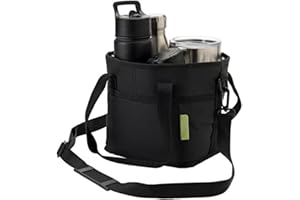 Family Size 4 Compartment Drink Bag Insulated 4 Drink Carrier with Adjustable Strap Multi Tumbler Carrier Caddy for Cups & Bo