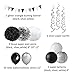 Black and Silver Party Decorations Tissue Paper Pom Poms Paper Lanterns Pennant Banner Swirls Pack for Birthday Party, Bachelorette, Retirement, Graduation Decorations
