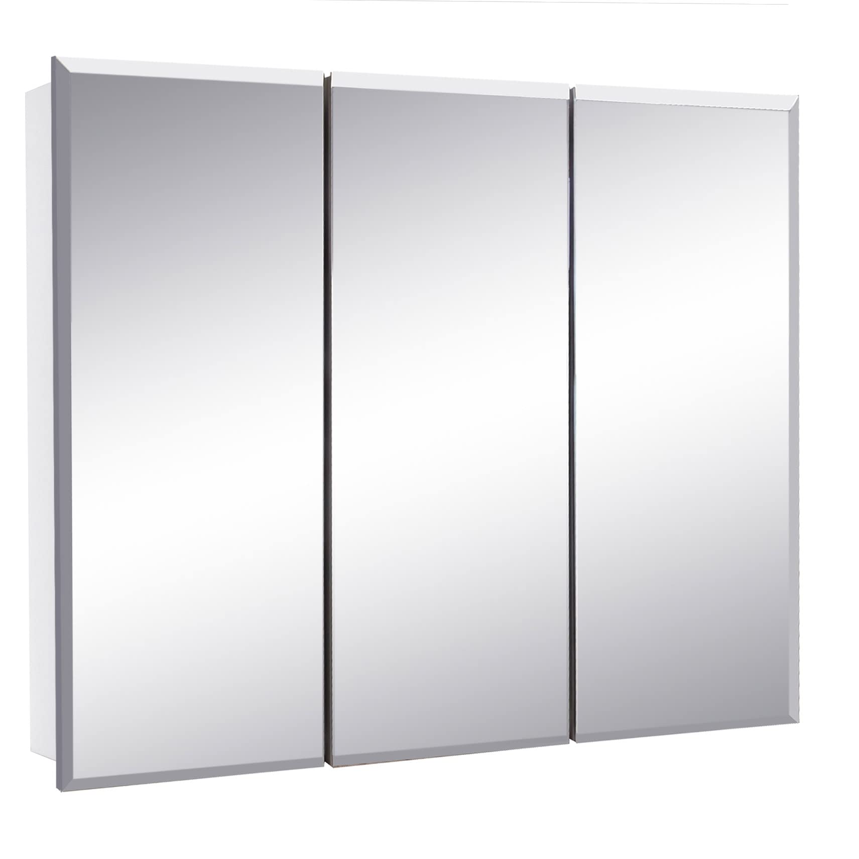 Photo 1 of Design House 36 Inch Cyprus Bathroom Medicine Cabinet, Durable Pre-Assembled Wall Mounted Cabinet w/Frameless Mirrored Doors, White, 590265