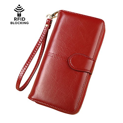 Women\'s RFID Blocking Large Capacity Leather Clutch Wallet Multi Card Organizer