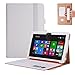 Asus Transformer Mini T102HA Case-Premium PU with Hand Strap, Card Slots,Ultra Slim Magnetic Smart Cover Case for ASUS 10.1” Transformer Mini T102HA-D4 -GR 2 in 1 Touchscreen Laptop (white)