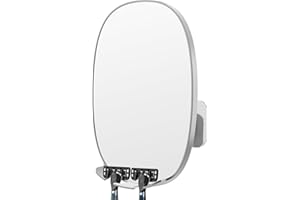 COSMIRROR Shower Mirror Fogless for Shaving with Updated Adhesive,360° Rotation,Two Razor Holders No-Drilling Fogless Mirror for Shower, Shatterproof & Waterproof Bathroom Shaving Mirror Grey