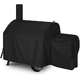 FEVERCOVER Grill Cover for Oklahoma Joe's Longhorn Offset Smoker Grill, 70 Inch Heavy Duty Waterproof Durable Grill Covers, Black